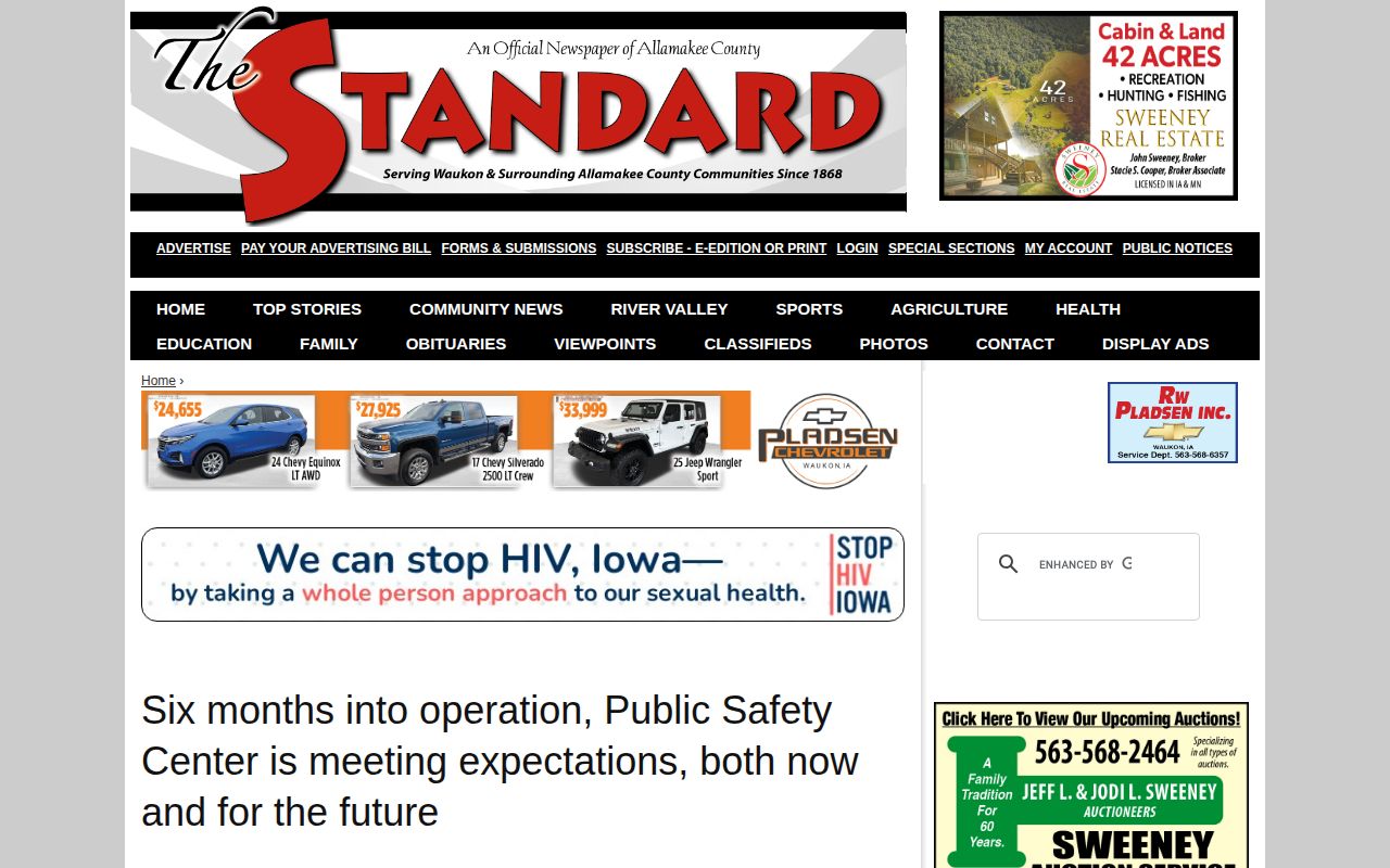 Allamakee Public Safety Center article